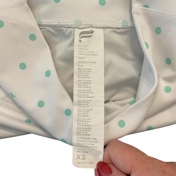 Fabletics High-Waisted Polka Dot PowerHold 9" Biker Shorts, Size XS - Picture 7 of 9